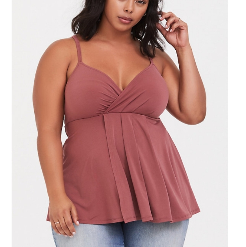 Dark pink surplice cami
